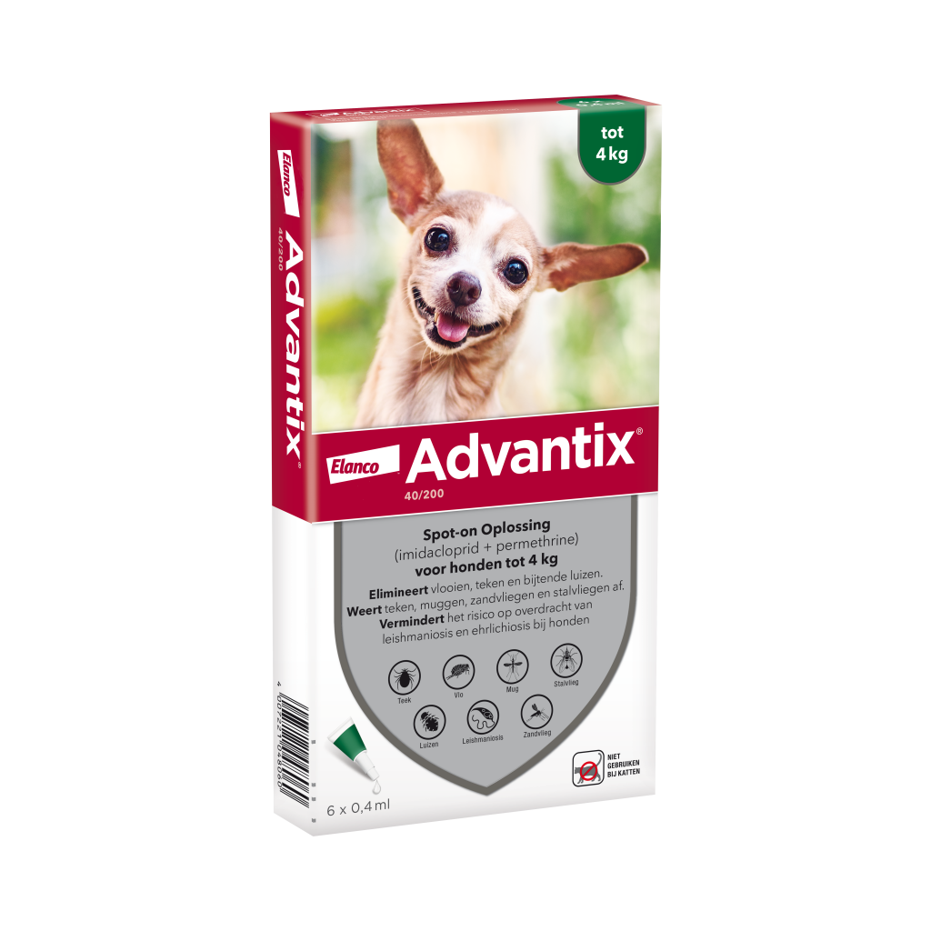 Advantix vlooien- en tekenpipet voor honden 40/200 (1,5 tot 4kg)