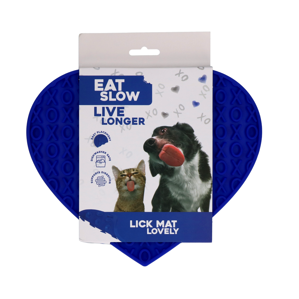 Eat Slow Live Longer Lick Mat Lovely Heart
