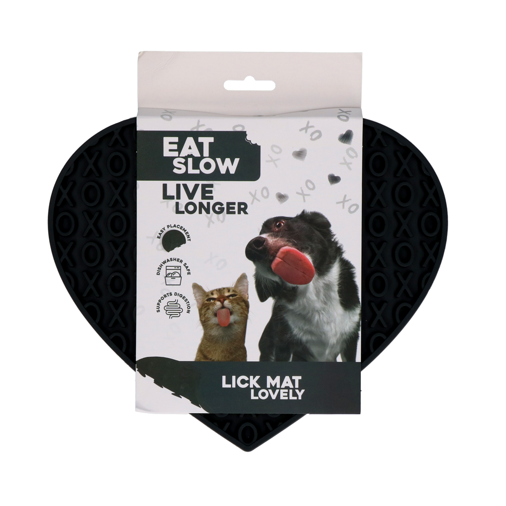 Eat Slow Live Longer Lick Mat Lovely Heart