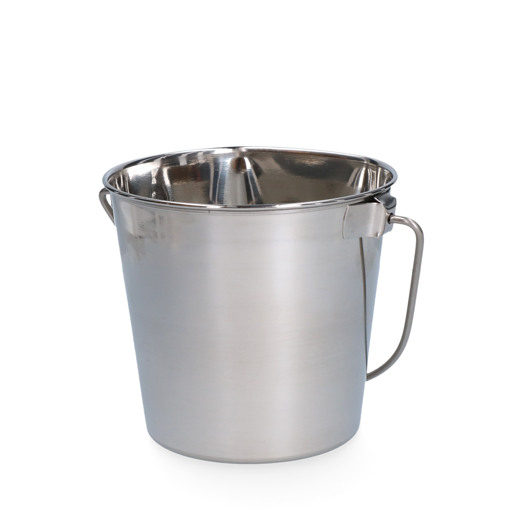 Emmer RVS met platte zijde