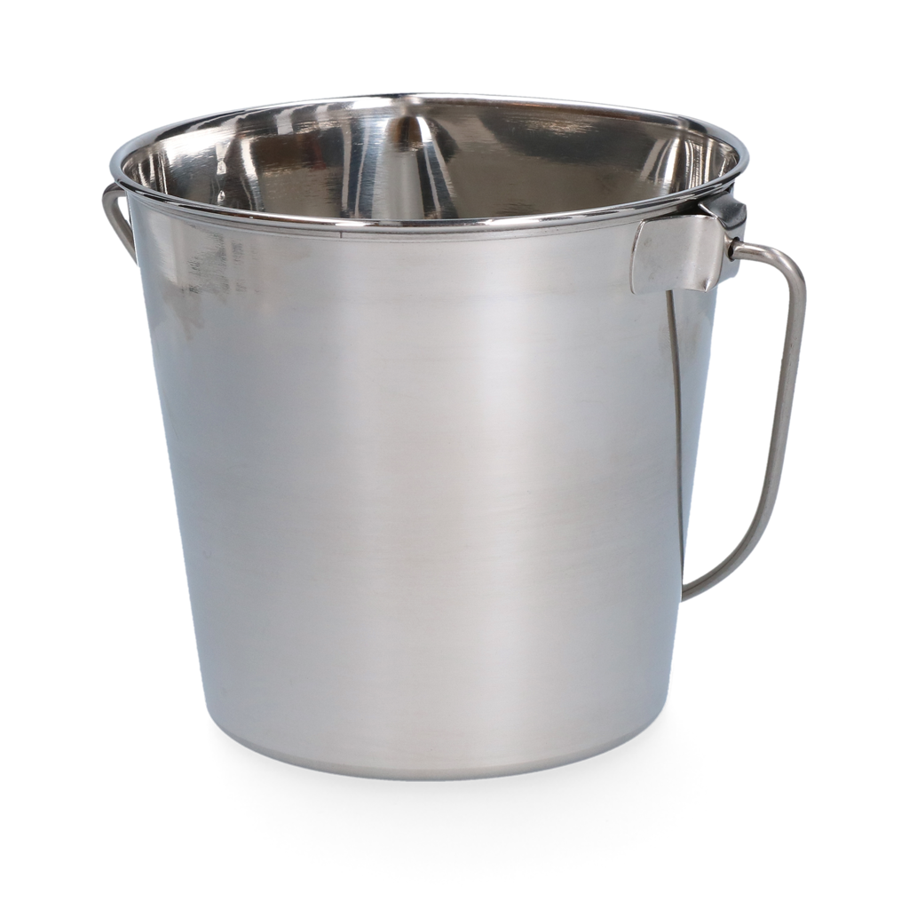 Emmer RVS met platte zijde