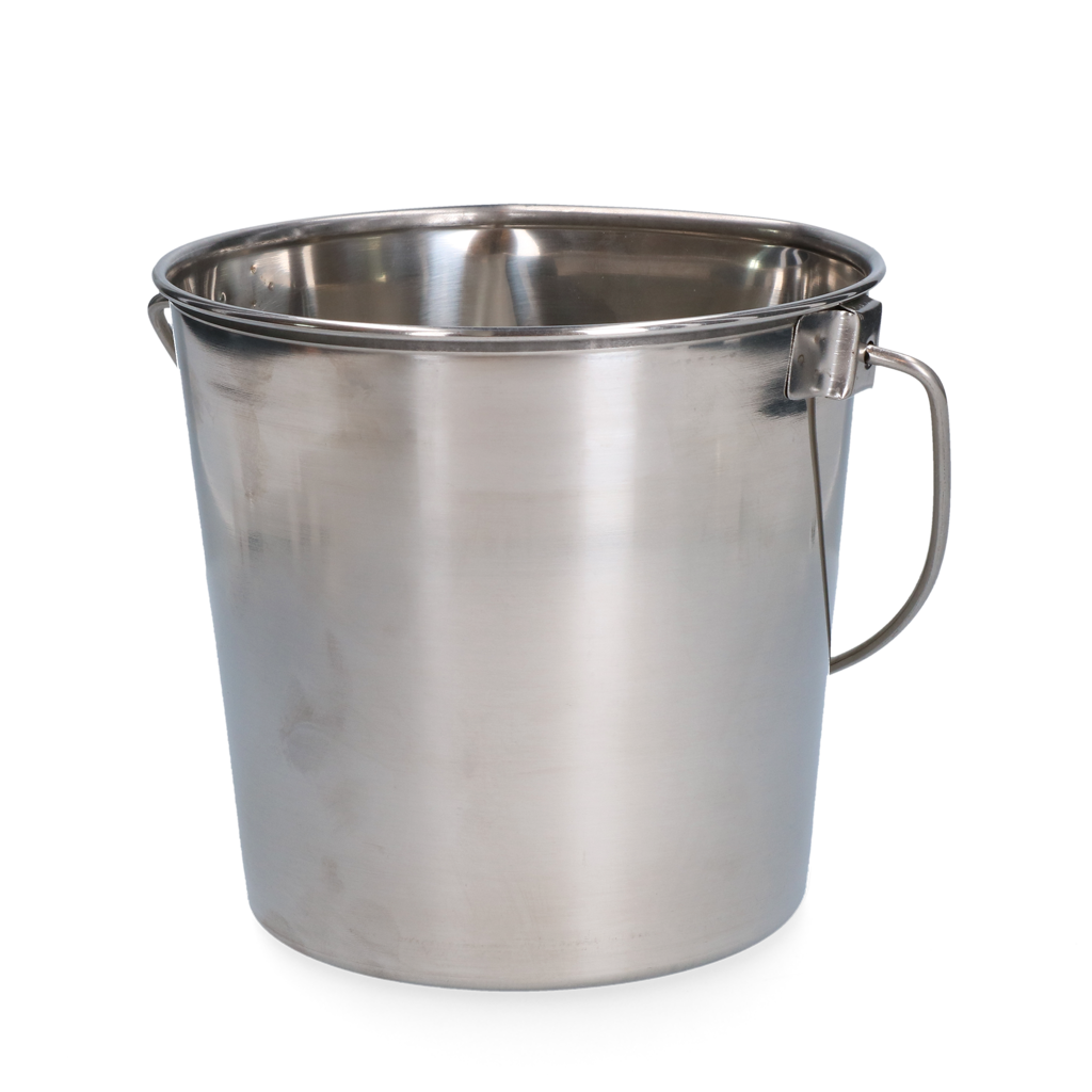 Emmer RVS met platte zijde