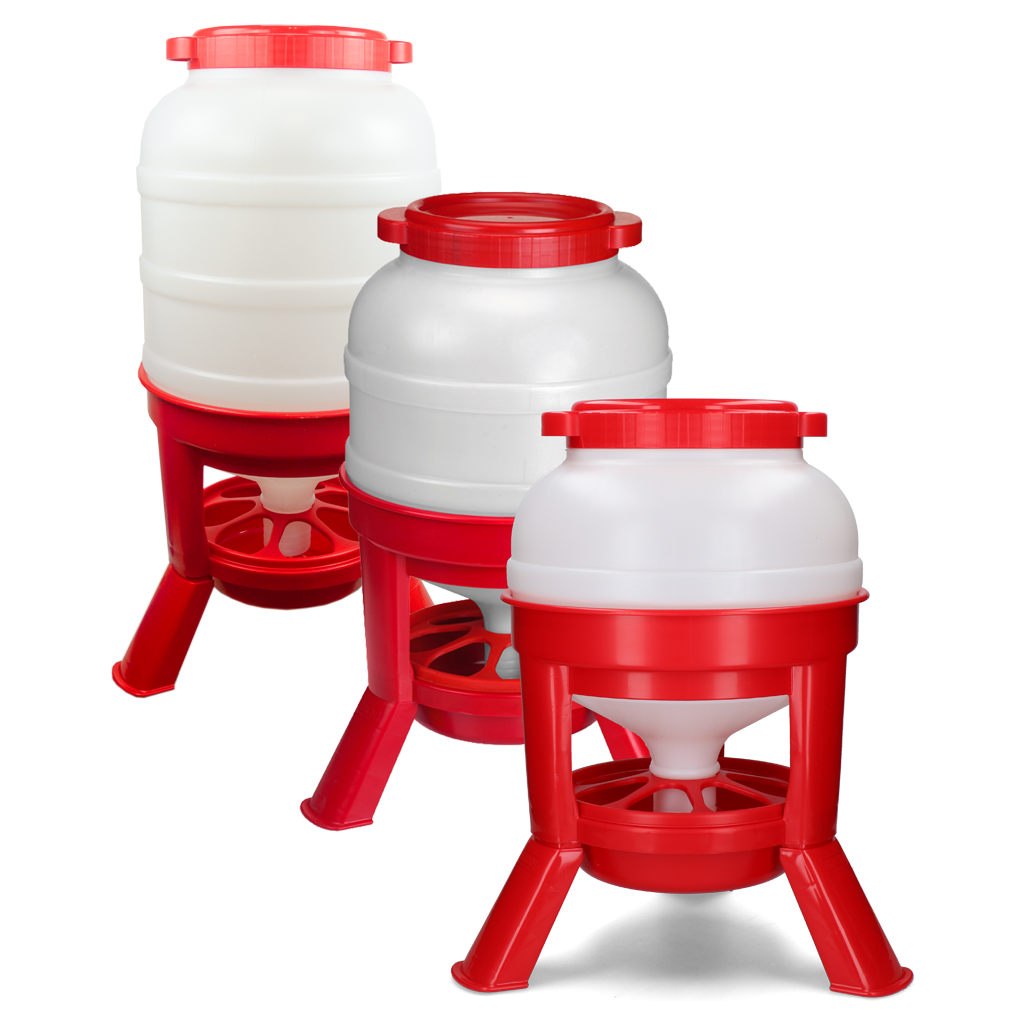 Gaun Pluimvee Voertoren Hopper op Pootjes Rood