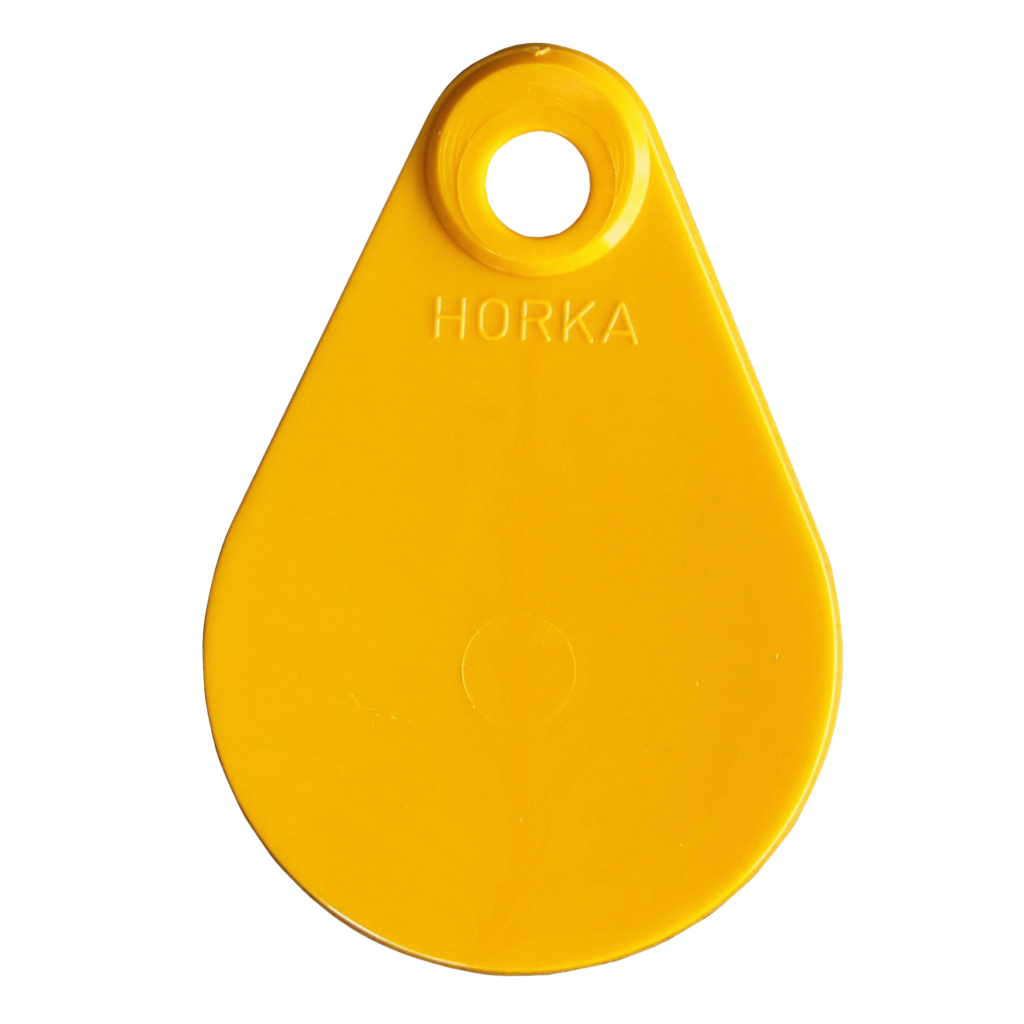 Nekplaatje blanco geel