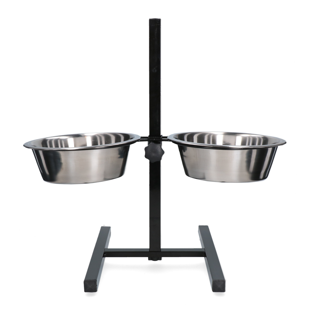 Voer en drinkbak RVS T-standaard