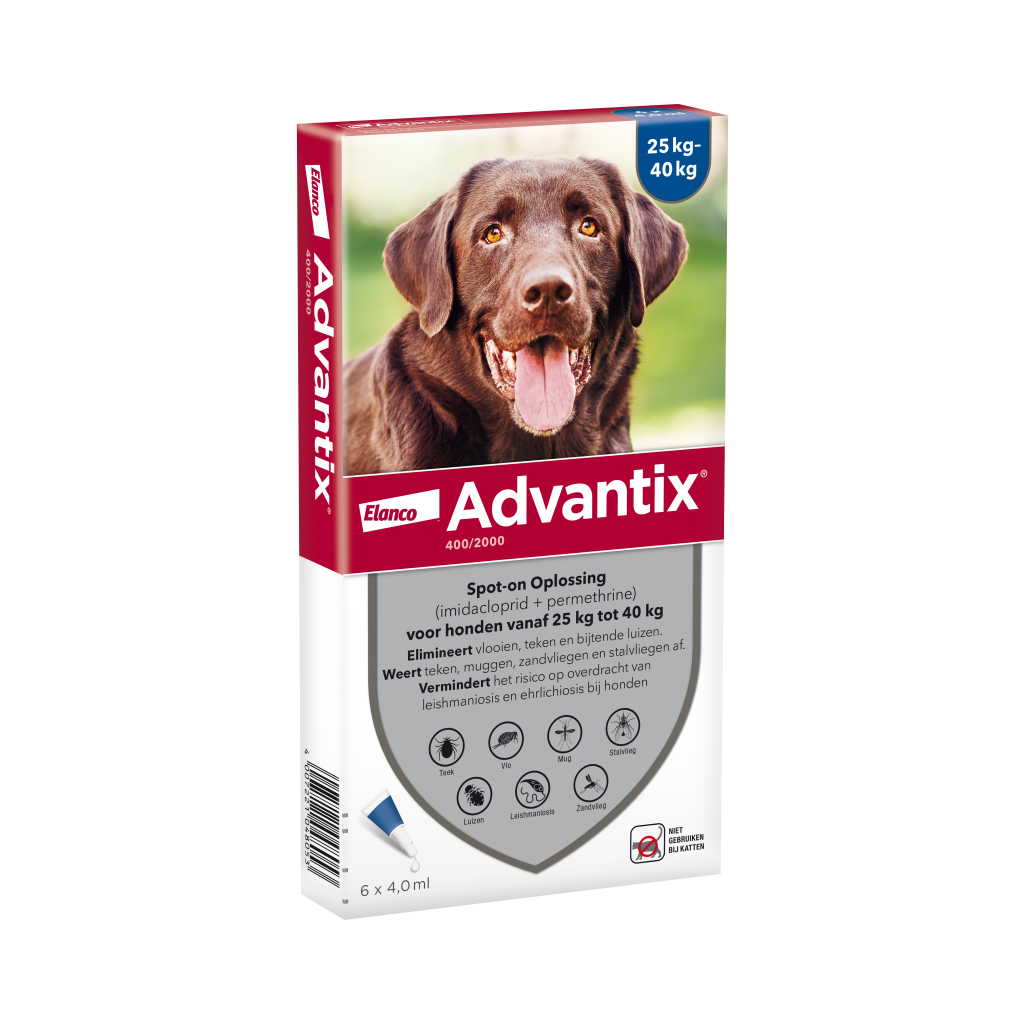 Advantix vlooien- en tekenpipet voor honden 400/2000 (25 tot 40 kg)