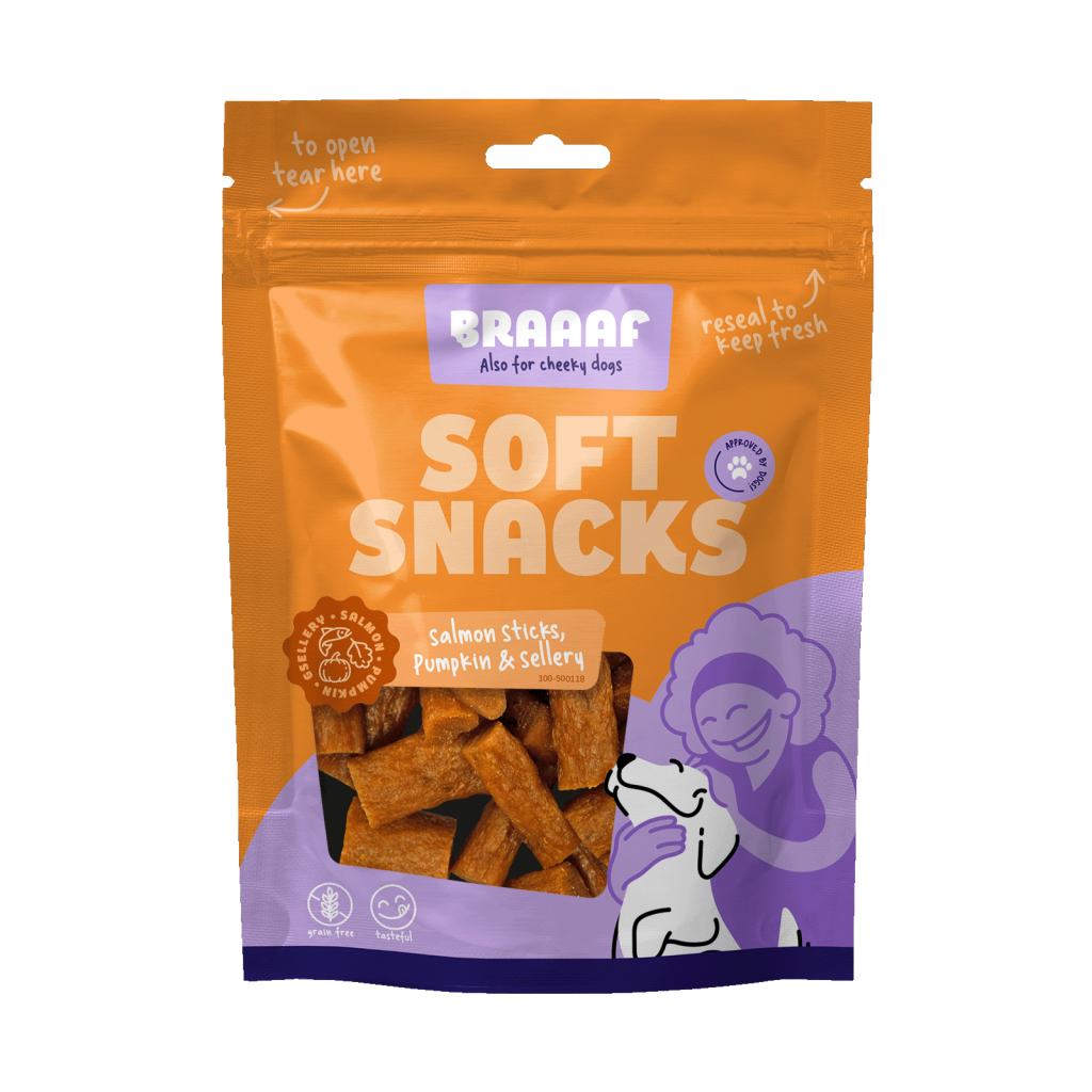 Braaaf Soft Snack met Zalm pompoen en selderij