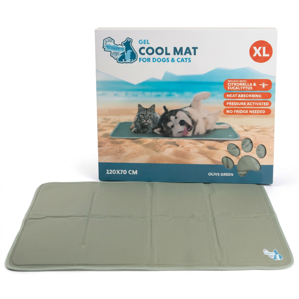 Coolpets Gel Cooling Mat Olijfgroen