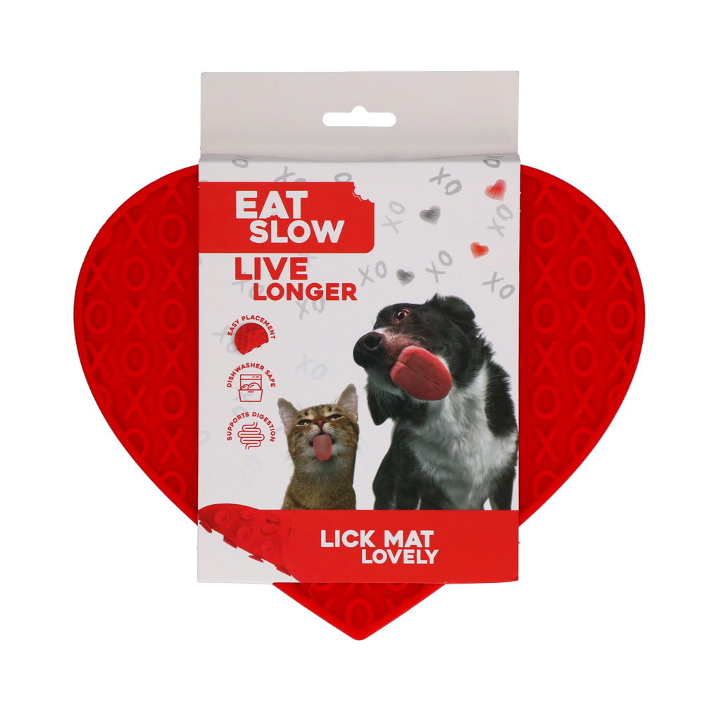 Eat Slow Live Longer Lick Mat Lovely Heart