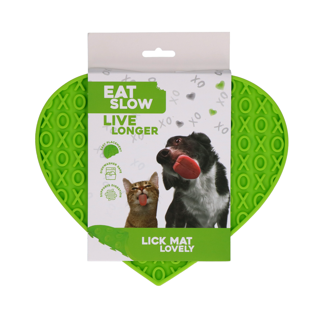 Eat Slow Live Longer Lick Mat Lovely Heart