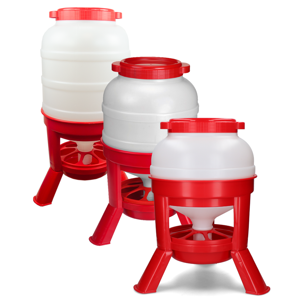 Gaun Pluimvee Voertoren Hopper op Pootjes Rood