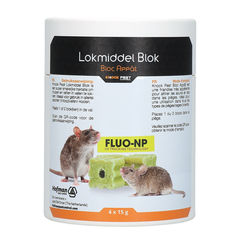 Knock Pest Lokmiddel Blok voor muis&rat Fluo-NP
