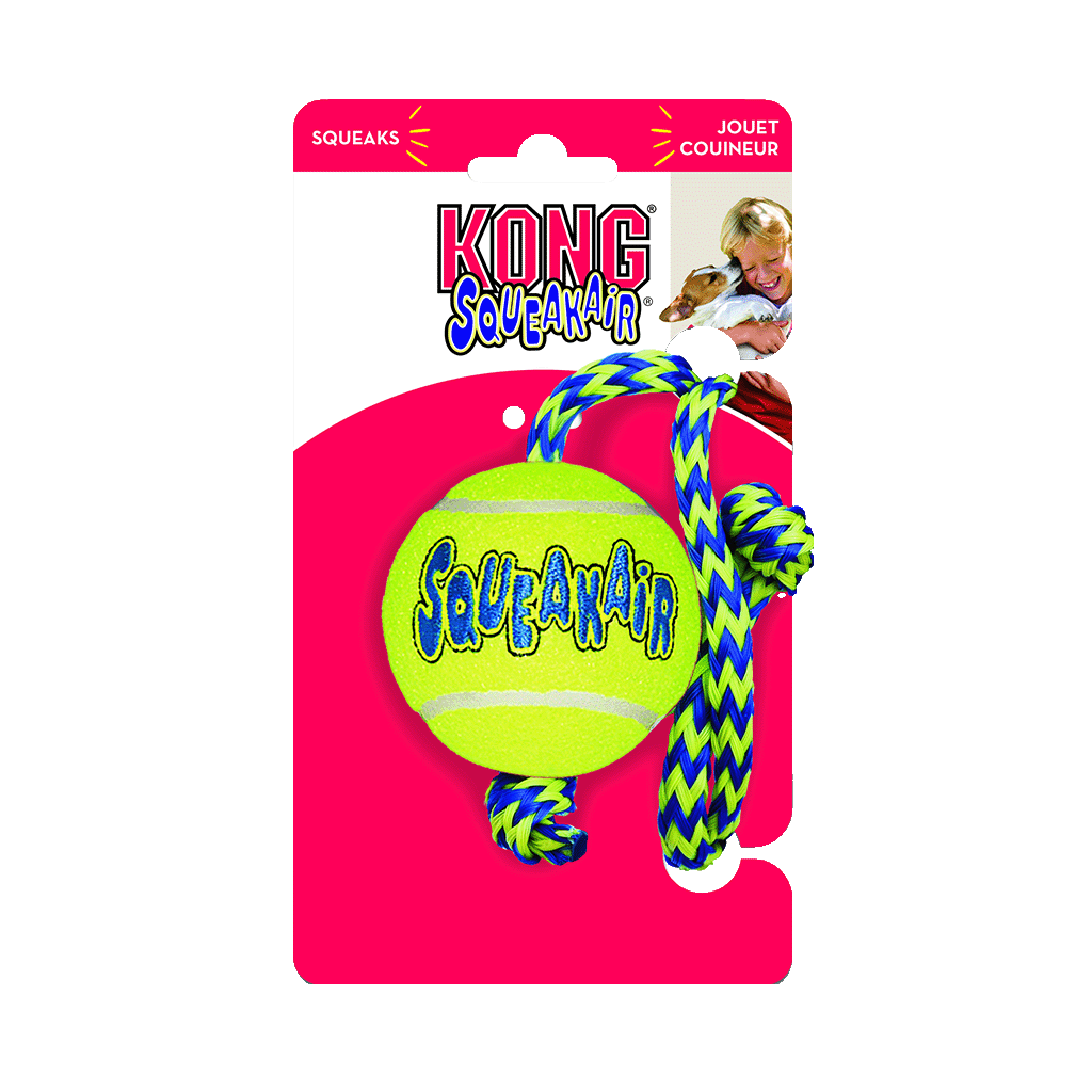 KONG SqueakAir® Balls met touw