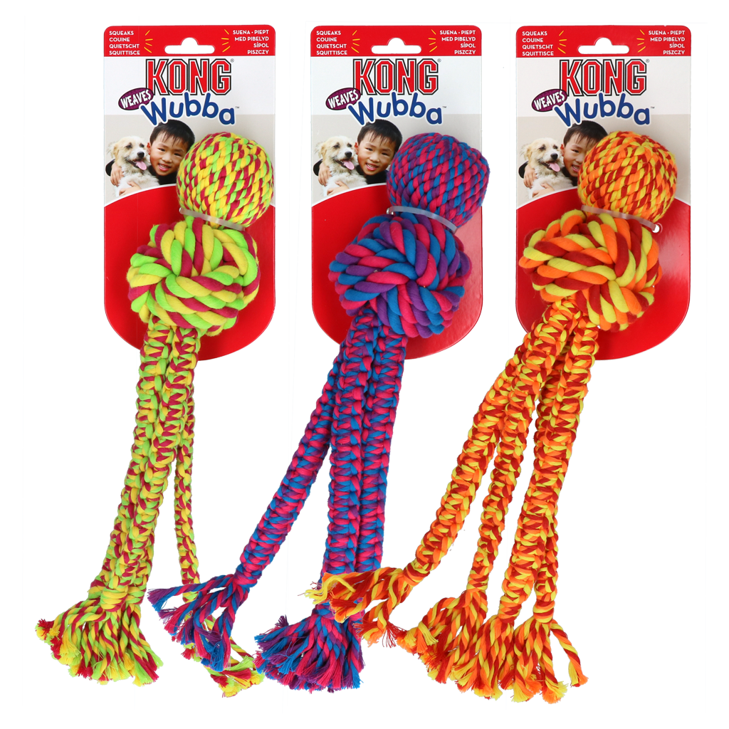 KONG Wubba Weaves met touw Assorti