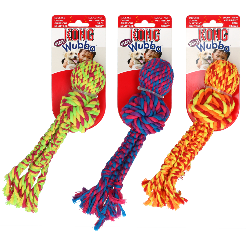 KONG Wubba Weaves met touw Assorti