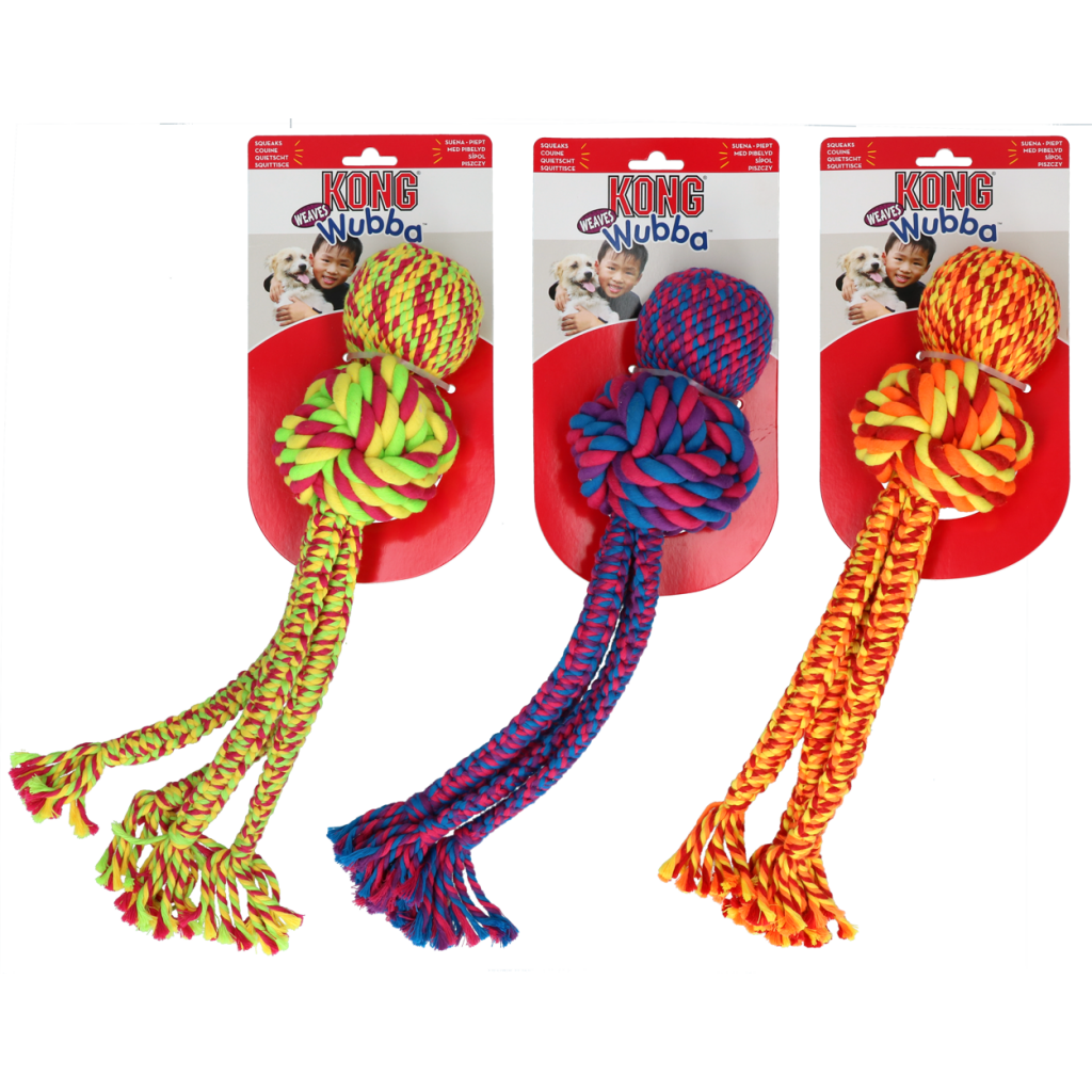 KONG Wubba Weaves met touw Assorti