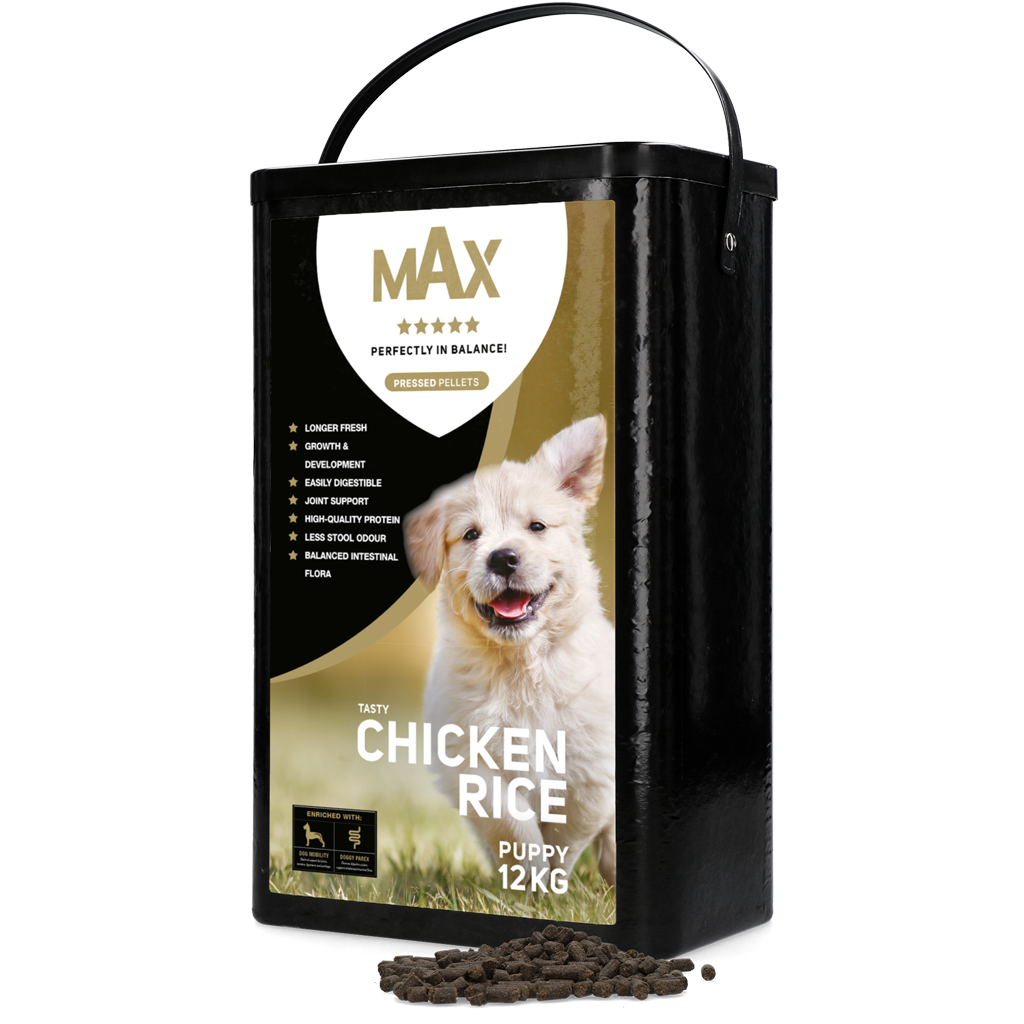Max Puppy Geperste Brokken Kip & Rijst