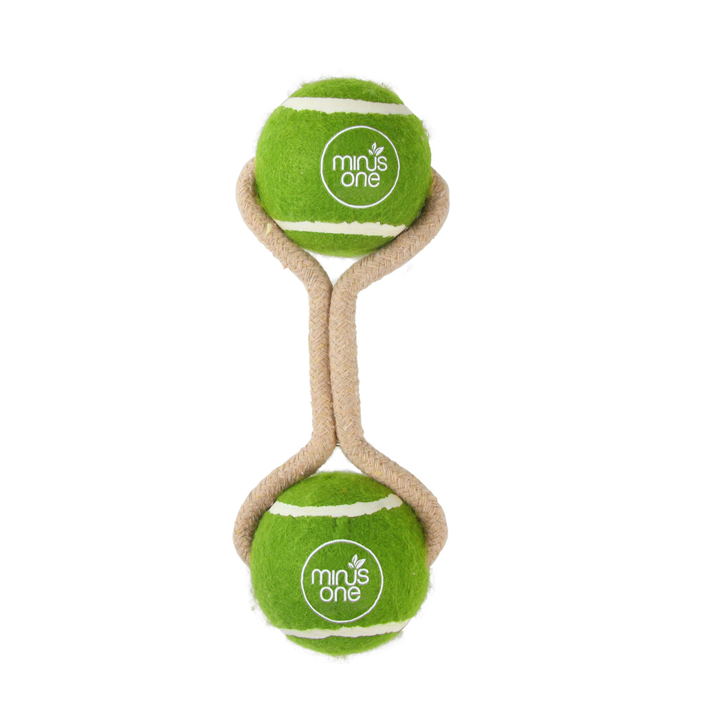 Minus One Dog Tennis Ball Rope Toy