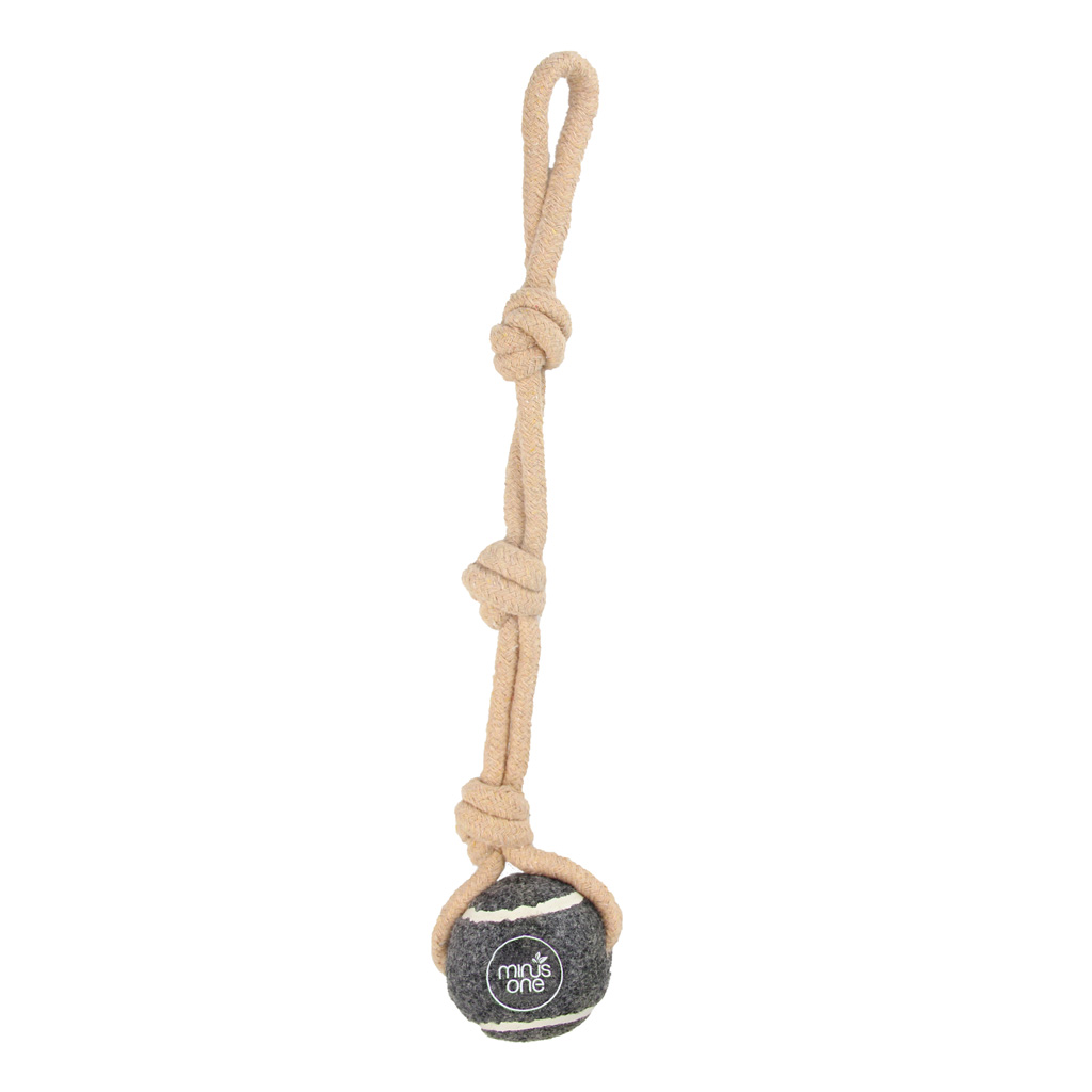 Minus One Dog Tennis Ball Rope Toy
