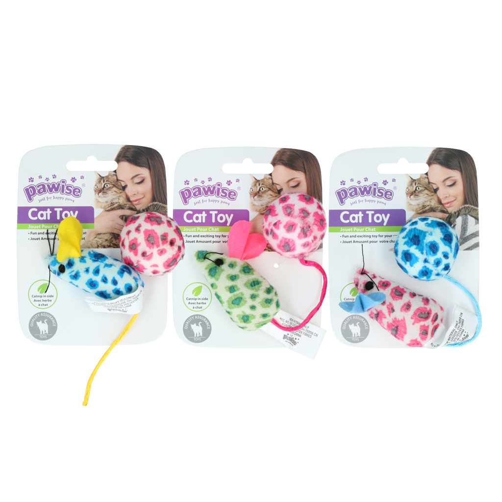 Pawise Cat Toy - Mice & Ball